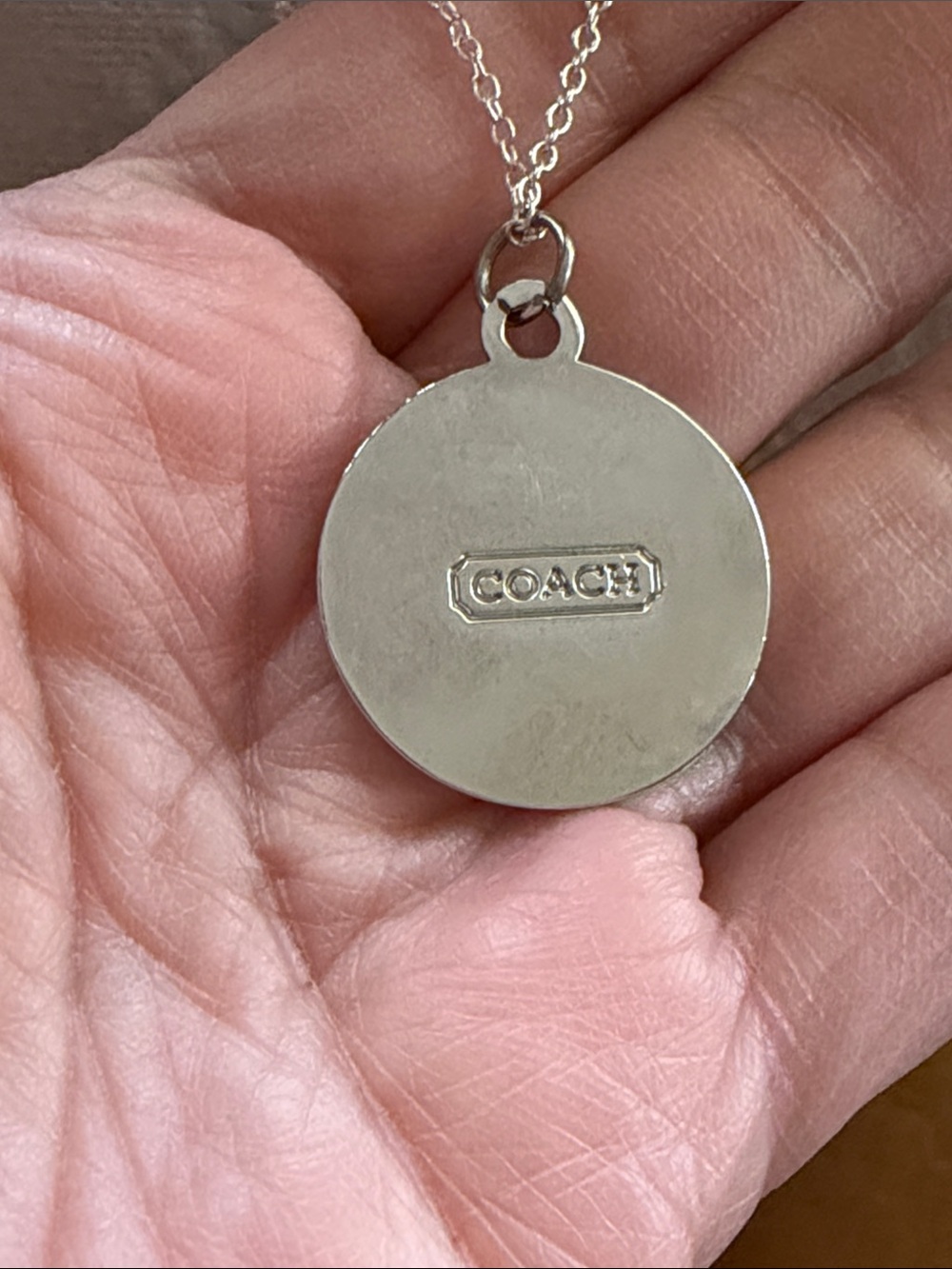 Coach vintage medallion gold charm with unbranded silver necklace - Picture 5 of 6